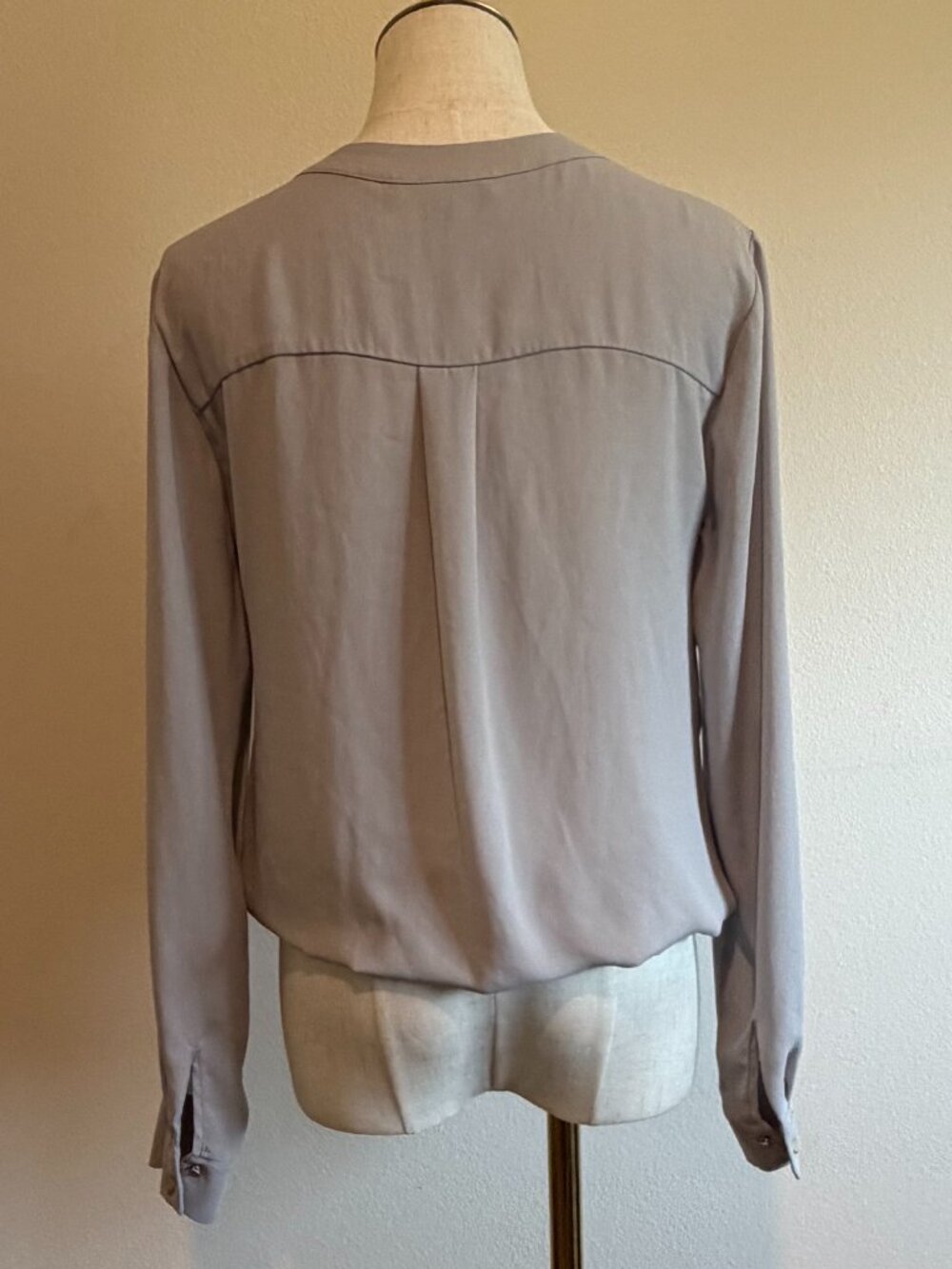 Ro & De Gray Faux Wrap Drapey Blouse | Minimalist Quiet Luxury - S - Picture 3 of 13
